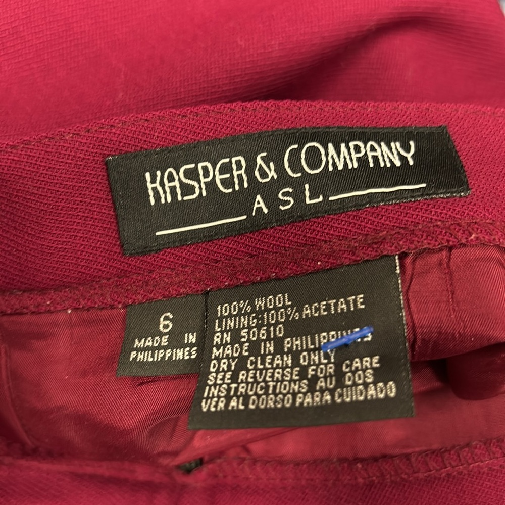 Kasper & Company Maroon Secretary Skirt (14701721) - Picture 7 of 8